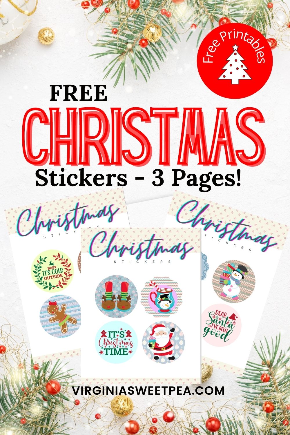 free printable christmas stickers - sweet pea